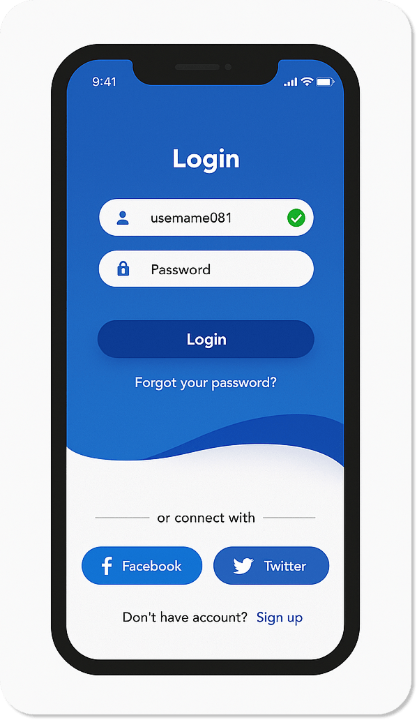 Phone mockup displaying app